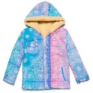 Like New AKID Brand Rainbow Bandana Sherpa Jacket Size 4T